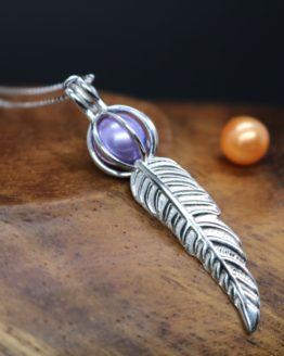 sterling silver feather locket