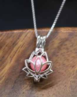 Sterling silver lotus flower necklace