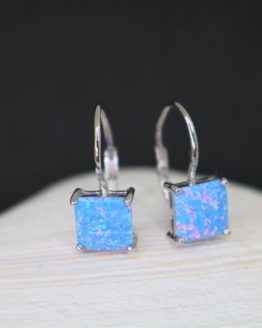 lavender blue opal earrings