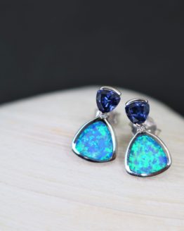 Tanzanite and Opal Earrings
