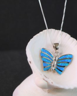 Blue Opal Butterfly Necklace
