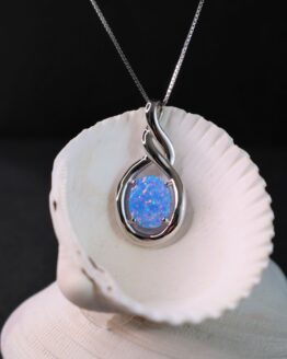 Sterling Silver Lavandar Blue Opal Pendant