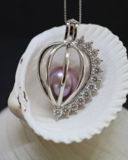 sterling silver large cage pendant for edison pearls
