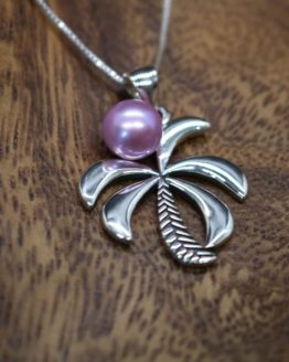 Sterling silver palm tree necklace