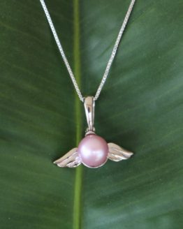 Sterling Silver Pearl Wing Necklace