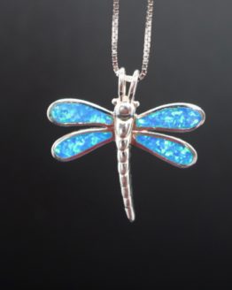 Blue Opal Dragonfly Necklace