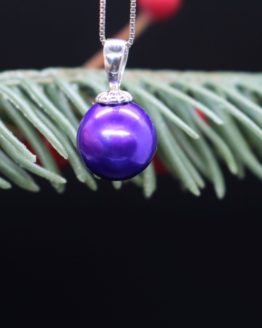 royal purple edison pearl solitaire necklace.