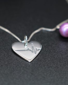 sterling silver heartbeat necklace