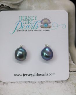 black pearl solitaire earrings