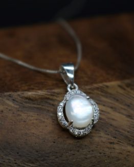 mother of pearl sterling silver necklace