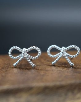 Sterling silver bow earrings