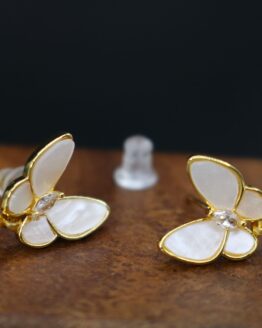 natural shell butterfly pearl earrings